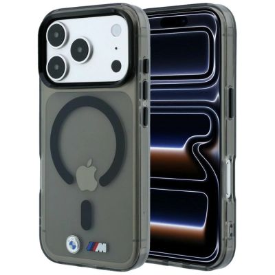 BMW M IML MagSafe Hülle mit glänzendem Metalllogo und Zierleisten für iPhone 18 Pro Max / 17 Pro Max – Schwarz