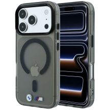 BMW M IML MagSafe Hülle mit glänzendem Metalllogo und Zierleisten für iPhone 18 Pro Max / 17 Pro Max – Schwarz