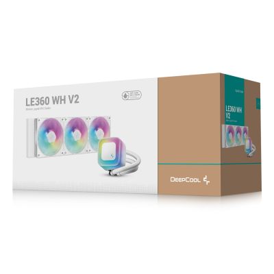 9. DeepCool LE360 WH V2 All-in-One-Flüssigkeitskühler für Prozessoren, 12 cm, Weiß, 1 Stück.