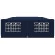 PE Garten-Cateringzelt-Pavillon 6x3M + 6 Wände Marineblau