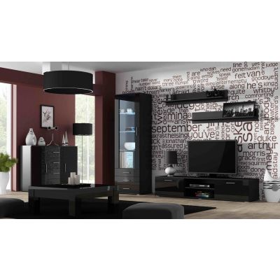 8. TV-Schrank SOHO 180 schwarz/glänzend schwarz