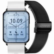 Smartwatch Gravity Weiß Schwarz 2 Armbänder GT17-8