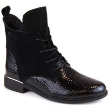 Filippo W PAW476 isolierte Stiefeletten aus schwarzem Lackleder