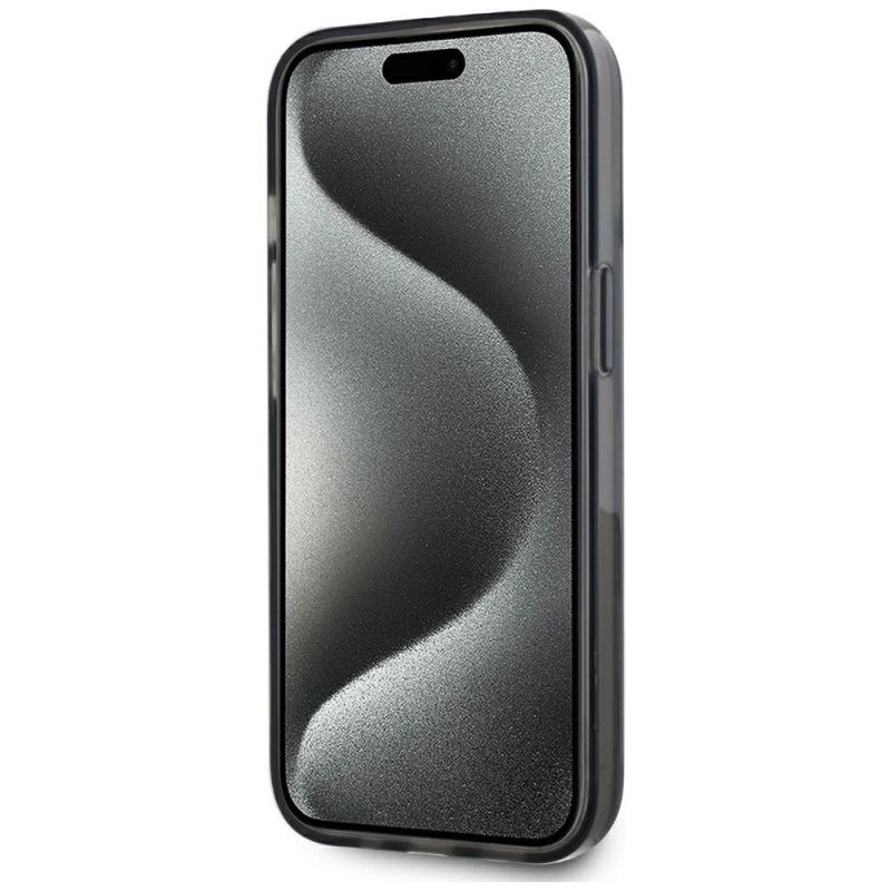 5. Karl Lagerfeld Liquide Glitter Monogram Gradient iPhone 15 Hülle - Schwarz