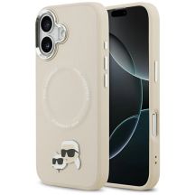 Karl Lagerfeld Karl & Choupette Pins MagSafe Case für iPhone 17 - Beige