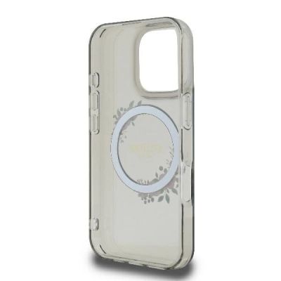7. Guess GUHMP16XHFWFCK iPhone 16 Pro Max 6,9" schwarz/schwarzes Hardcase IML Flowers Wreath MagSafe