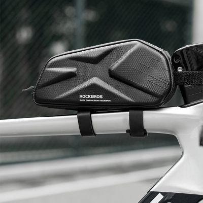 7. Rockbros Fahrradtasche, starr, Rahmen, Oberrohr, 1,4 l, Schwarz