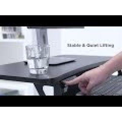 3. MACLEAN ELEKTRISCHER SCHREIBTISCH, TISCH, ARBEITSPLATZ, HÖHENVERSTELLUNG, MAXIMALE HÖHE 122 CM, MAXIMALE BELASTUNG 37 KG - FÜR SITZ- UND STEHTÄTIGKEIT MC-835