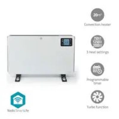 Nedis HTCO50WTW Heizlüfter für den Innenbereich, weiß, 2000 W, elektrischer Konvektor