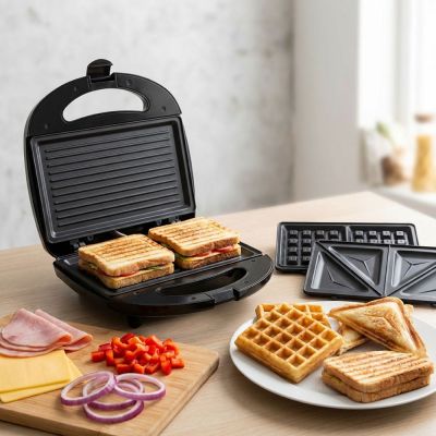 13. Esperanza Portabella EKT006K Sandwichmaker (700 W; schwarz)