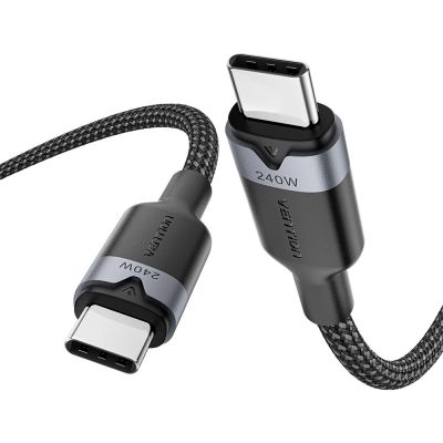 2. USB-C auf USB-C 2.0 PD 3.1 Lüfterkabel 5A 240W 2m Schwarz