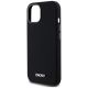 6. DKNY Flüssigsilikon-MagSafe-Hülle mit kleinem Metalllogo für iPhone 14/15/13 – Schwarz