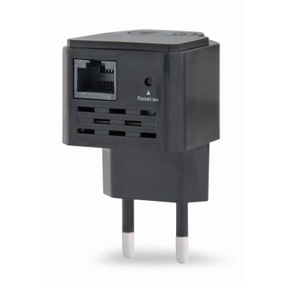 3. GEMBIRD WLAN-Repeater Mini WNP-RP300-03-BK B/G/N300 + RJ45-Buchse, für 230-V-Steckdose, Schwarz