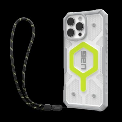 2. UAG Pathfinder Clear Magsafe Bundle Hülle mit Trageband für iPhone 16 Pro Max – Grün