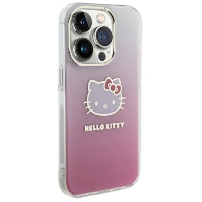 4. Hello Kitty IML Gradient Electrop Kitty Head Hülle für iPhone 14 Pro – Rosa