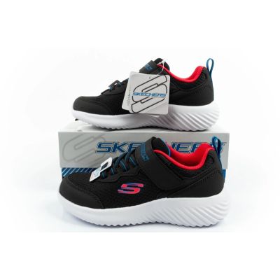 10. Skechers Bounder Kindersportschuhe mit Klettverschluss, leicht, modisch, schwarz