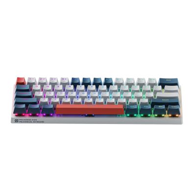 4. Machenike K500-B61 Kabelgebundene mechanische Gaming-Tastatur mit Hintergrundbeleuchtung, rote Schalter - Weiß und Blau