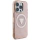4. Guess IML Metal Glitter 4G Circle Triangle MagSafe Case für iPhone 16 Pro Max - Rosa