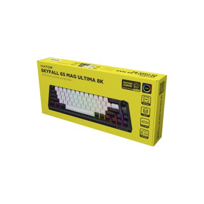 6. HATOR Skyfall 65 MAG ULTIMA 8K kabellose Gaming-Tastatur USB + RF + Bluetooth QWERTZ US-Englisch Schwarz, Weiß