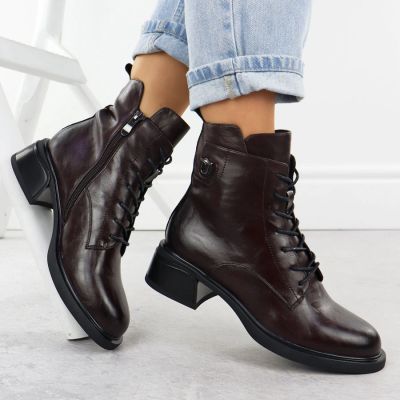 10. Braune Damen-Lederboots im Worker-Stil Filippo DBT7369