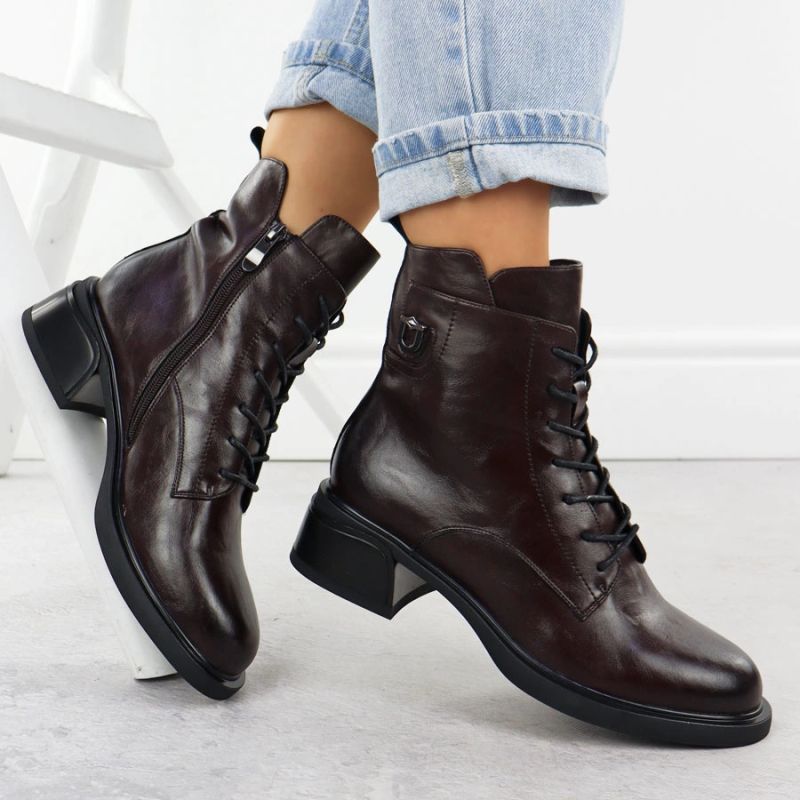 10. Braune Damen-Lederboots im Worker-Stil Filippo DBT7369
