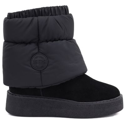2. Schwarze Plateau-Schneestiefel aus Leder, Big Star UU274731