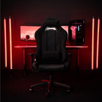 9. Arozzi Torretta Soft Fabric | Gaming-Stuhl | Metall/verstärktes Nylon | Rein Schwarz