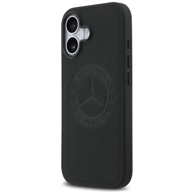 2. Mercedes Lederhülle mit Vintage-Logo und MagSafe-Funktion für iPhone 17 - Schwarz