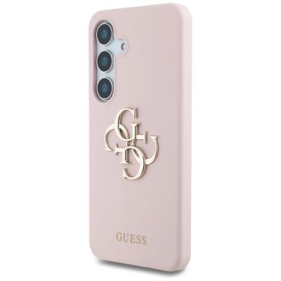 2. Guess Silikon Big 4G Logo Bottom Script Hülle für Samsung Galaxy S25 - Rosa