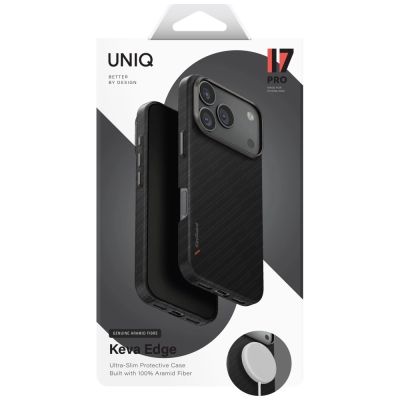 6. Uniq Keva EDGE Magclick Ladehülle für iPhone 17 Pro – Schwarz