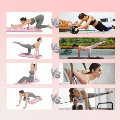 5. Extralink | Pilates-Board | rosa, Reformer für Bauchmuskel- und Liegestützübungen