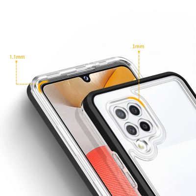 4. Klare 3in1 Hülle für Samsung Galaxy A42 5G Frame Gel Cover Schwarz