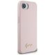 4. Guess Silikon Script Metal Logo MagSafe iPhone 16e Hülle - Rosa