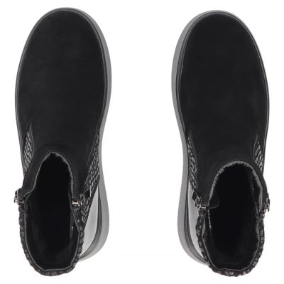 5. Schwarze Damen-Ankle-Boots aus Leder mit Plateausohle, Filippo DBT8077/26