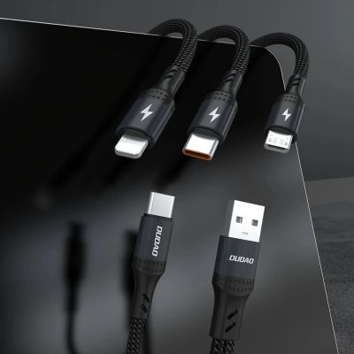 2. Dudao L3W USB-A/USB-C auf Lightning/USB-C/MicroUSB 66W Kabel - Schwarz