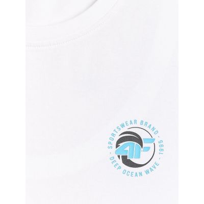 6. Ärmelloses Herren-T-Shirt mit Aufdruck, reguläre Passform, 4F 4FRSS26TSLEM366-10S