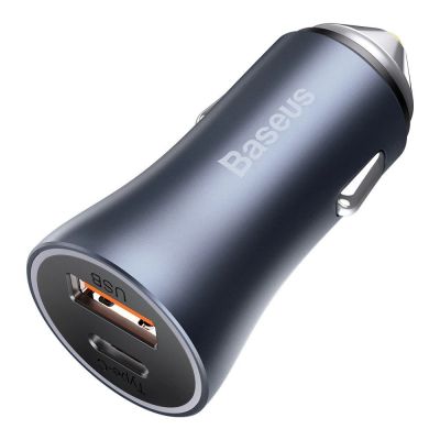3. Baseus Golden Contactor Pro Quick Charger Auto Ladegerät USB Typ C / USB 40 W Power Delivery 3.0 Quick Charge 4+ SCP FCP AFC grau (CCJD-0G)