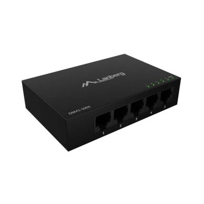 2. LANBERG SWITCH DSM1-1005 5X1GB/S UNMANAGED GIGABIT ETHERNET DESKTOP 12V (METALLGEHÄUSE)