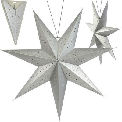 13. Dekorativer hängender Papierstern 75 cm Silber