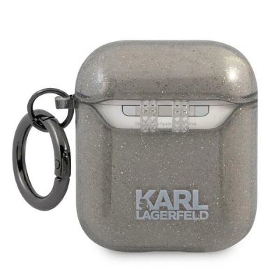 2. Karl Lagerfeld Glitzer Karl's Head Case für AirPods 1/2 - Schwarz