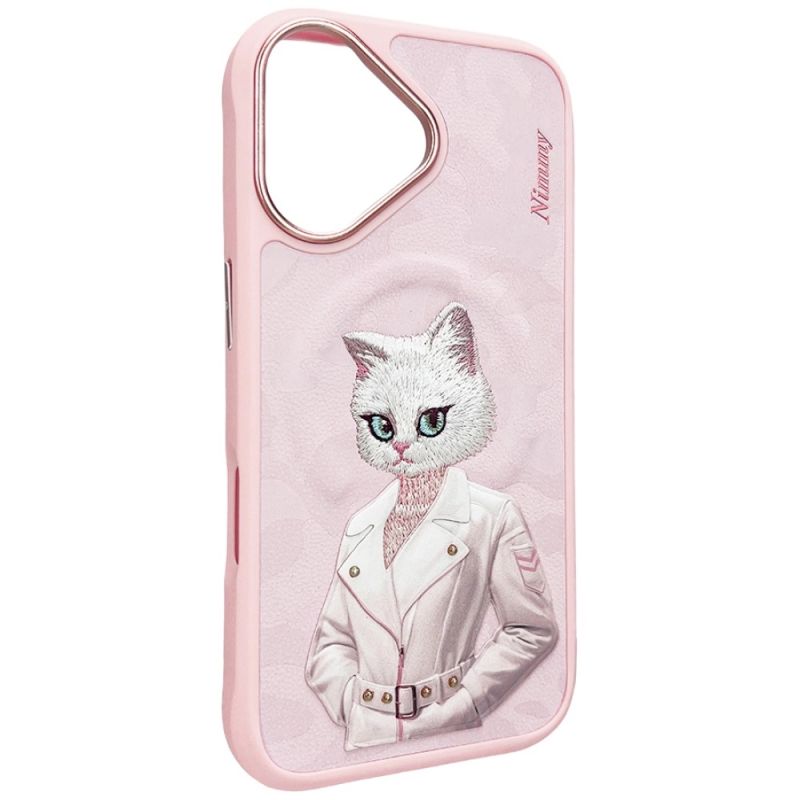 4. Nimmy Magnetische modische süße Haustier-MagSafe-Hülle für iPhone 16 - Rosa
