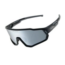 Rockbros SP383 Night Hunter Fahrradbrille – Schwarzer sandgestrahlter Rahmen, polarisierte weiße Spiegelgläser