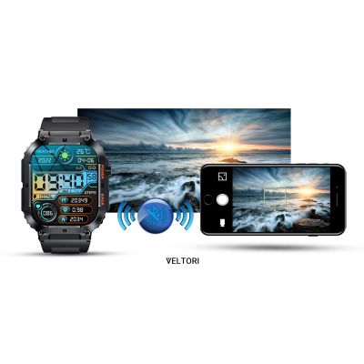 16. VELTORI VT200-1 Smartwatch Schwarzes Silikonarmband
