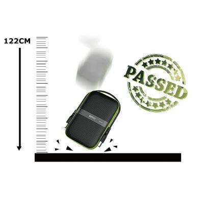 6. Externe Festplatte Silicon Power Armor A60 (1 TB; 2,5"; USB 3.2; 5400 U/min; Grün-Schwarz; SP010TBPHDA60S3K)