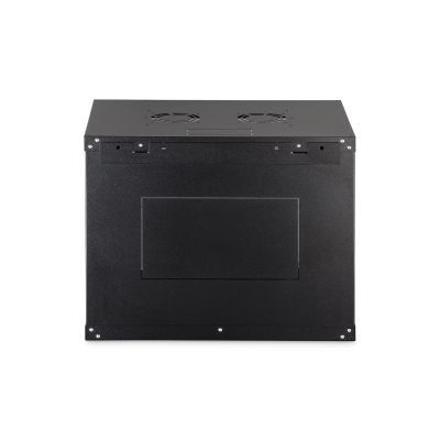 13. DYNAmic 19" 9HE Wand-Netzwerkschrank 600x450 mm, Glastür, schwarz, ungeteilt, montiert, 60 kg