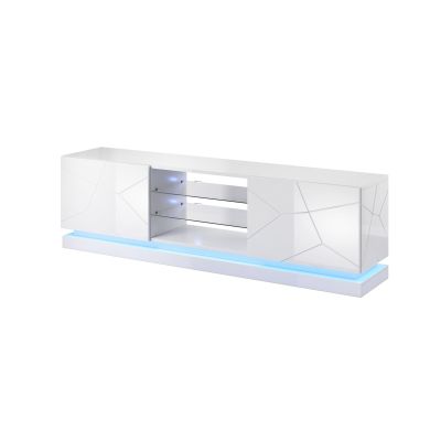 TV-Schrank QIU 200 MDF weiß glänzend/weiß glänzend