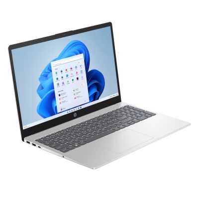 2. HP 15-fd1219nw Core 7 150U 15,6" FHD IPS-Display (300 Nits), 16 GB DDR4-RAM (3200 MHz), SSD, Intel-Grafikkarte, 720p-Kamera, 41 Wh Festplatte, Windows 11, Farbe: Natursilber, 2 Jahre Garantie