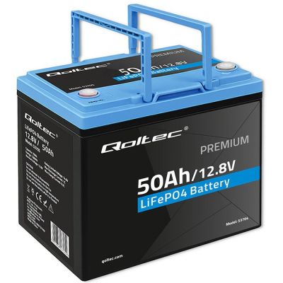 6. Qoltec LiFePO4 Lithium-Eisenphosphat-Akku | 12,8 V | 50 Ah | 640 Wh | BMS