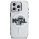 3. Karl Lagerfeld IML Glitter Karl & Choupette Sketch Logo MagSafe Hülle für iPhone 16 Pro - Transparent