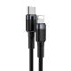 3. Baseus CATLKLF-G1 Lightning – USB-C PD QC-Kabel 18 W 480 Mbit/s 1 m – Schwarz und Grau